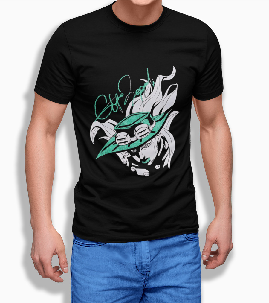 Gyro Zeppeli Jojo's Bizarre Adventure Illustration Signature T-Shirt