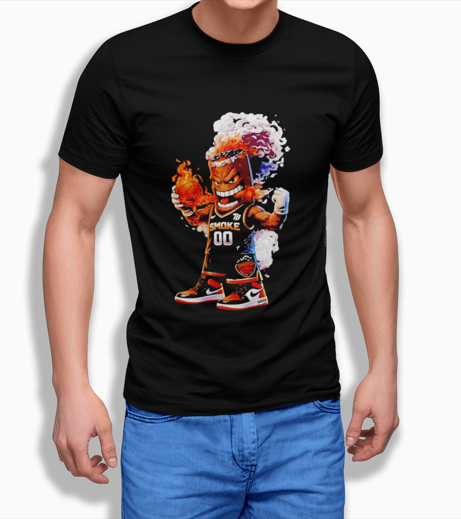 Strizzo Tampa Bay Smoke Cartoon Basketball Flames T-Shirt
