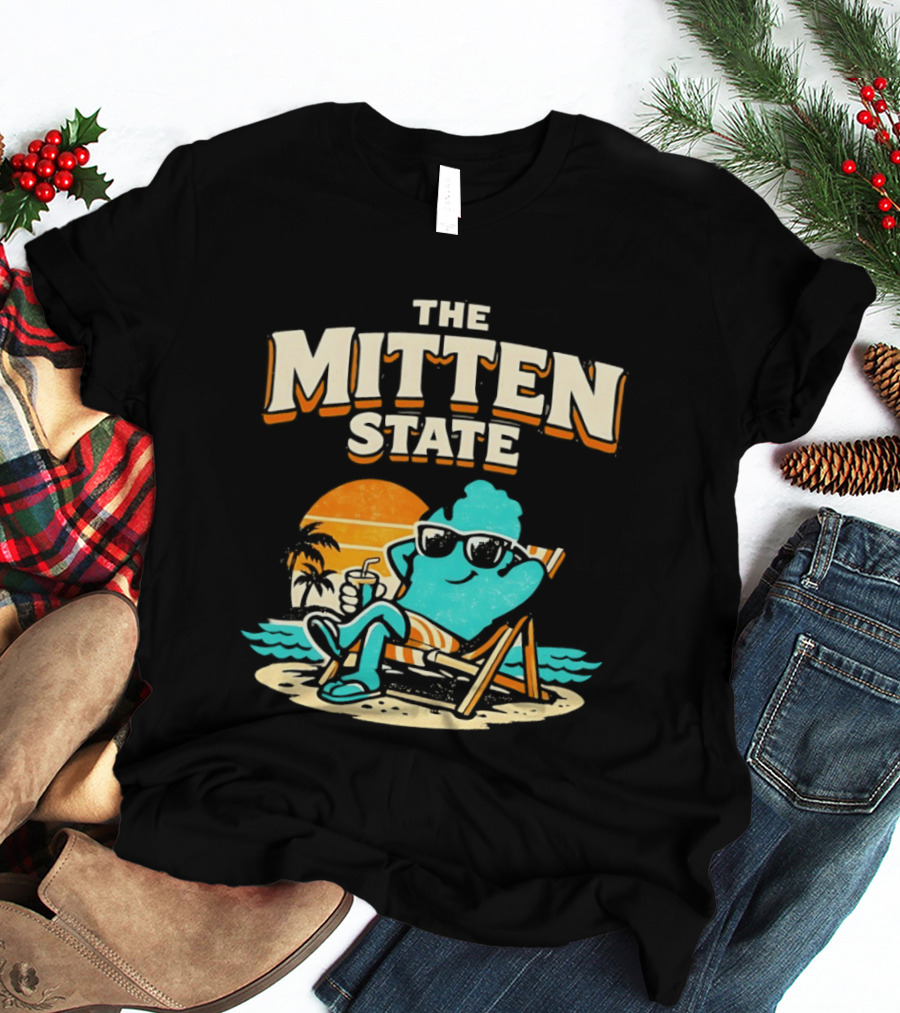 The Mitten State Chillin In The Beach Sunset Relaxed Vibes T-Shirt