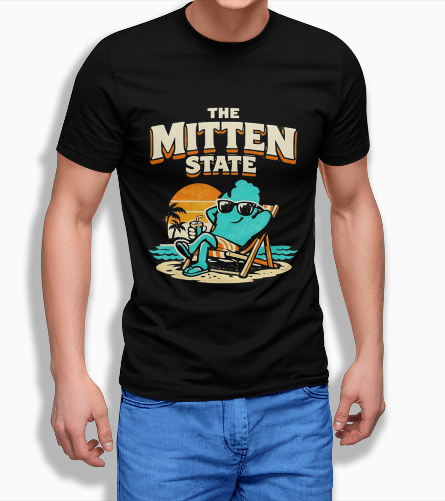 The Mitten State Chillin In The Beach Sunset Relaxed Vibes T-Shirt
