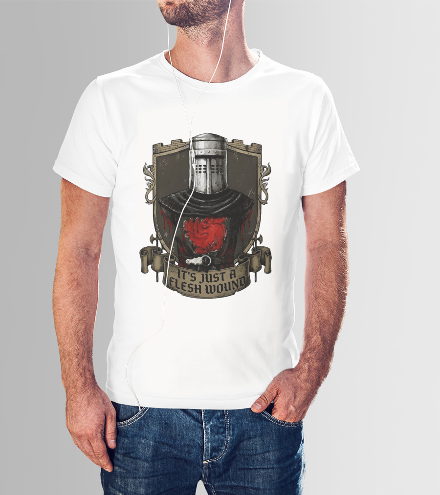 Monty Python Black Knight It's Just A Flesh Wound Holy Grail Movie T-Shirt