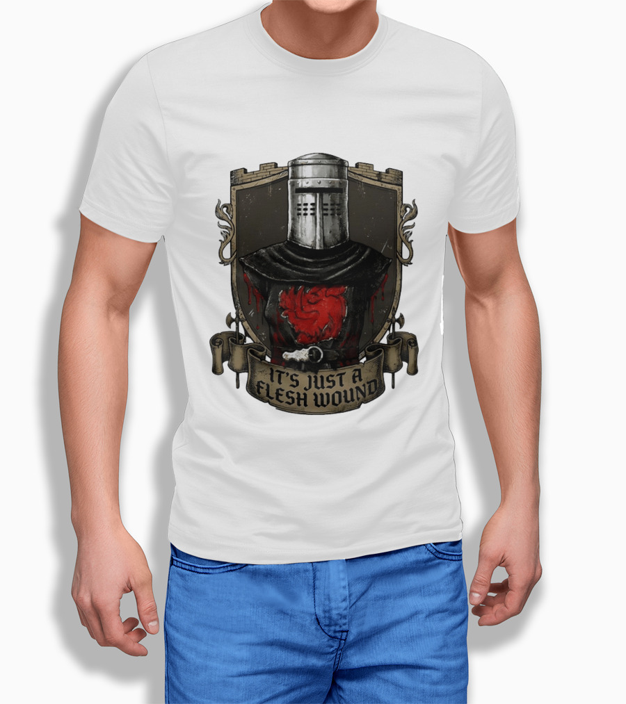 Monty Python Black Knight It's Just A Flesh Wound Holy Grail Movie T-Shirt