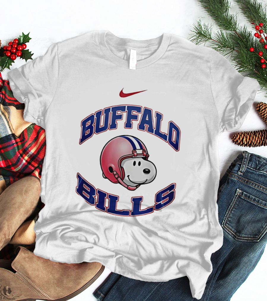 Buffalo Bills Snoopy Football 2026 Nike Collaboration T-Shirt