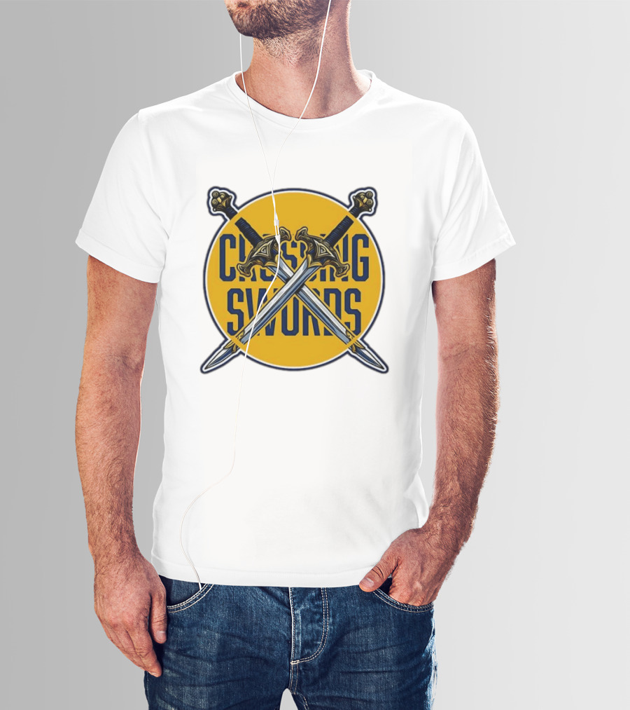 Crossing Swords Podcast Emblem Medieval Sword T-Shirt