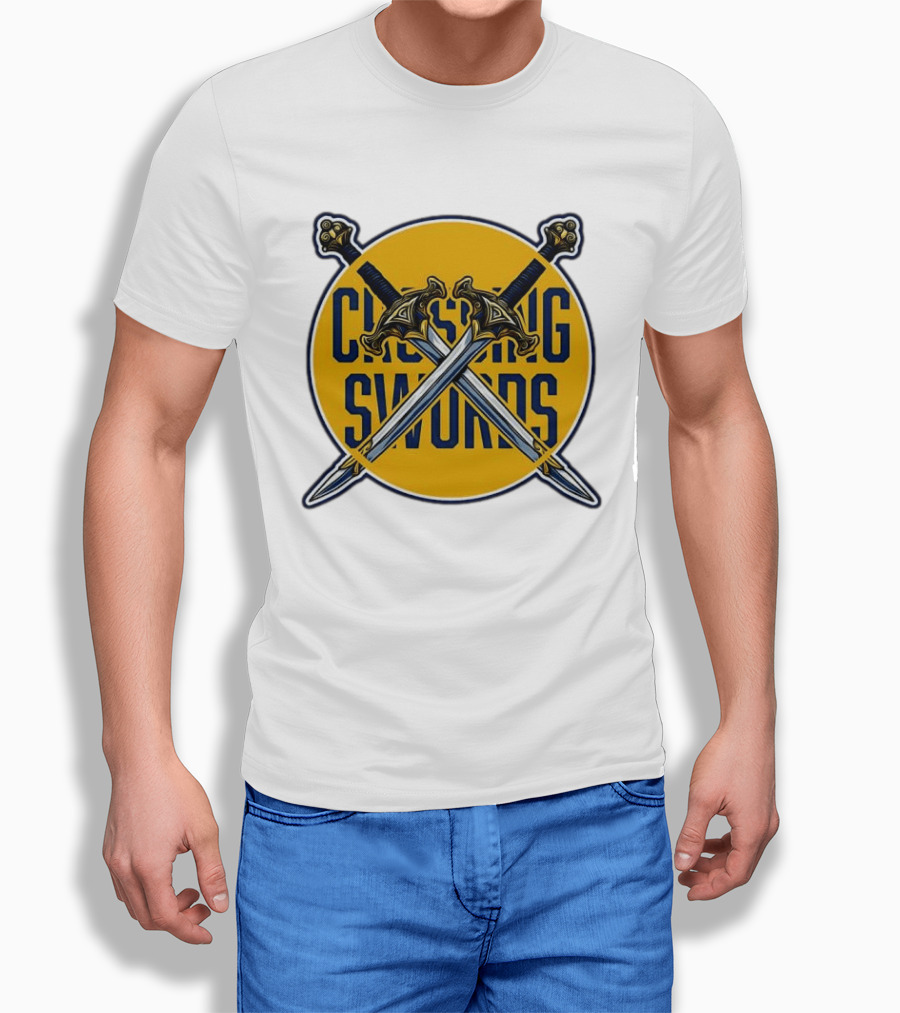Crossing Swords Podcast Emblem Medieval Sword T-Shirt