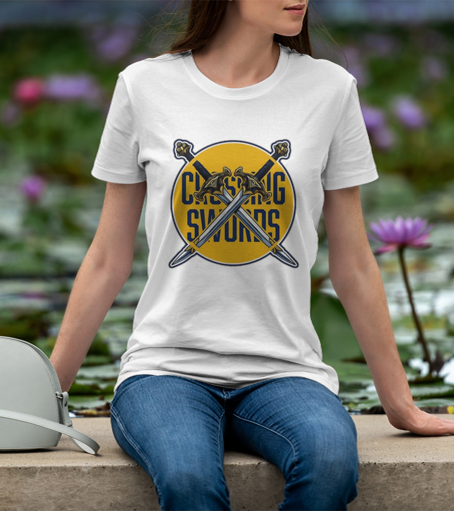 Crossing Swords Podcast Emblem Medieval Sword T-Shirt