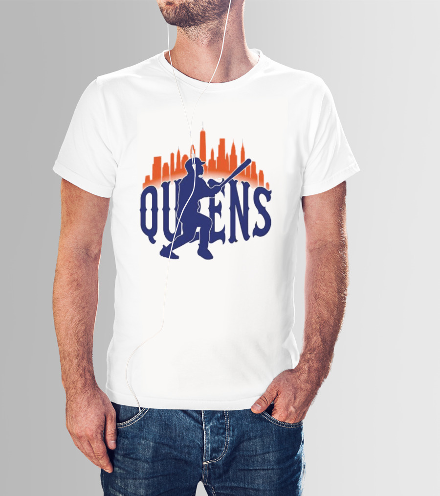 New York Mets Queens Baseball Skyline MLB T-Shirt