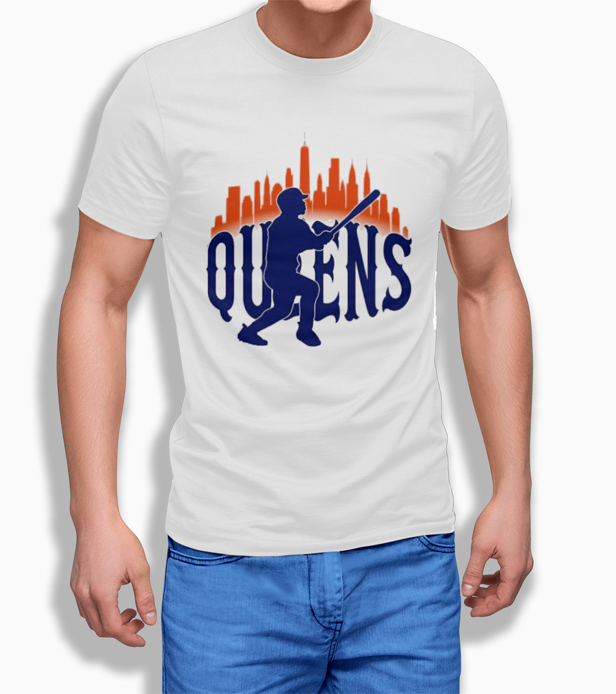 New York Mets Queens Baseball Skyline MLB T-Shirt