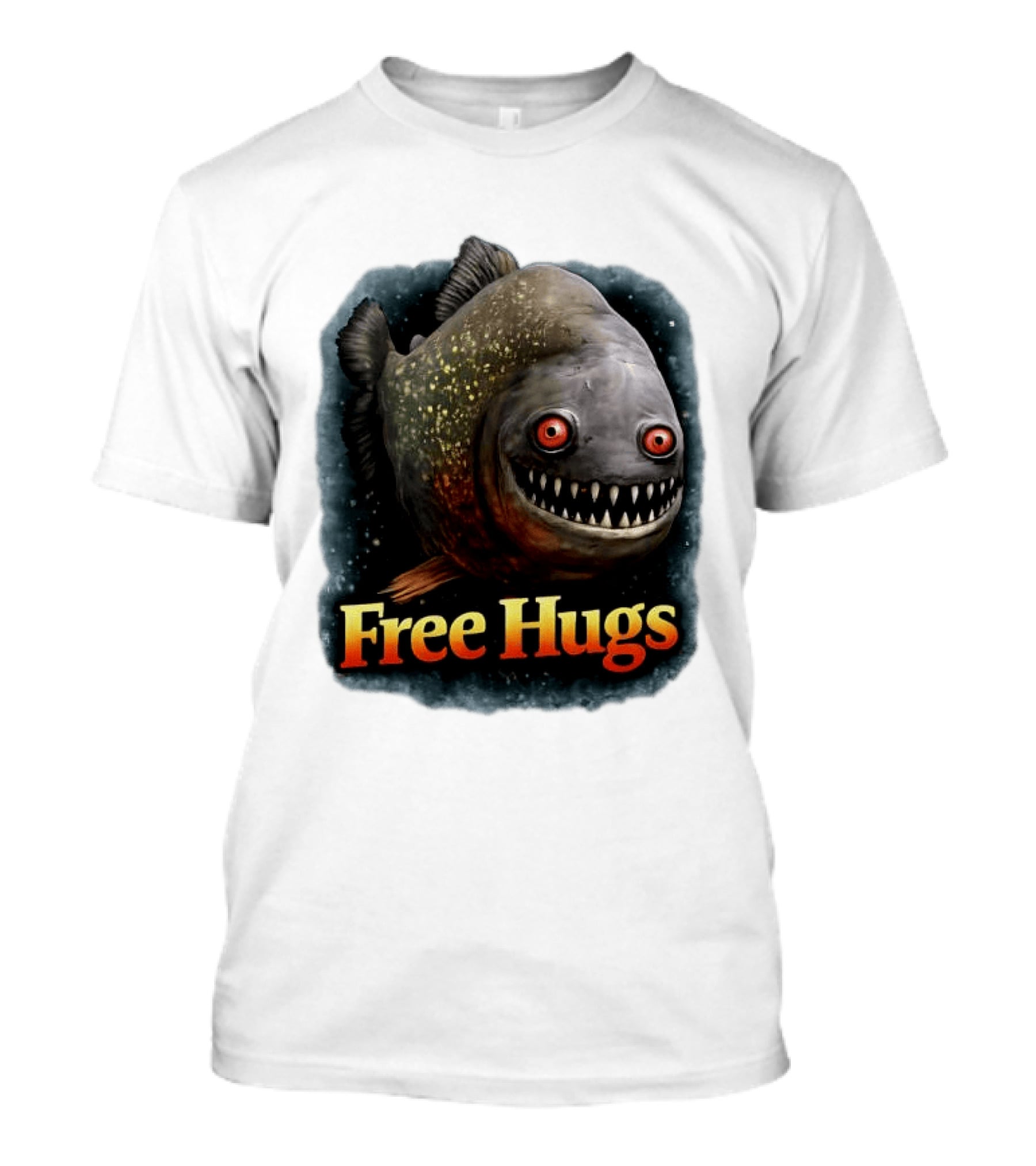 Piranha Free Hugs Creepy Fish Joke T-Shirt
