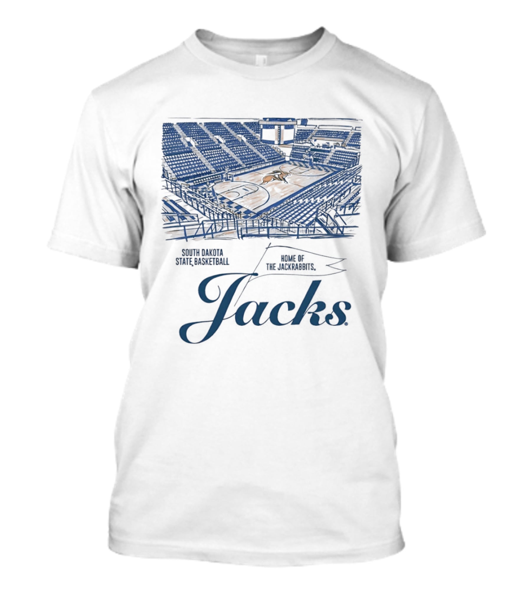 South Dakota State University Jackrabbits Basketball Court Jacks T-Shirt