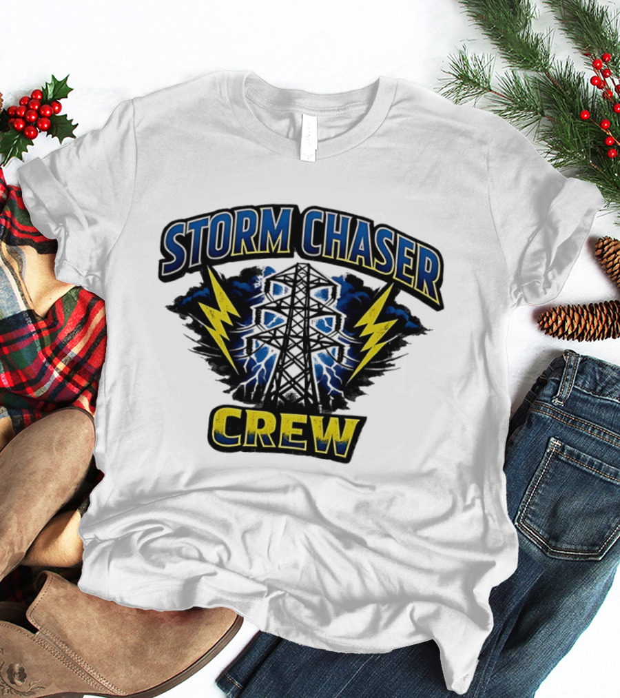 Storm Chaser Crew High Voltage Power Pole Lightning T-Shirt