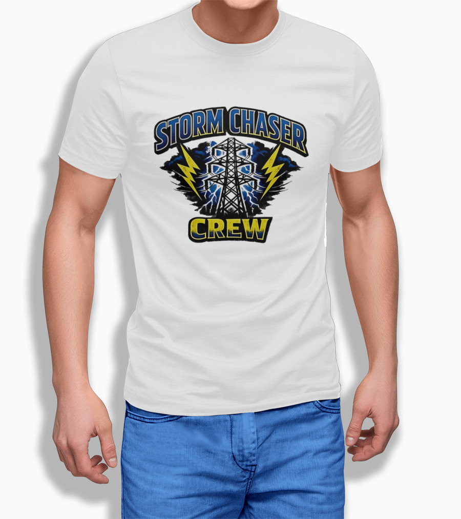 Storm Chaser Crew High Voltage Power Pole Lightning T-Shirt