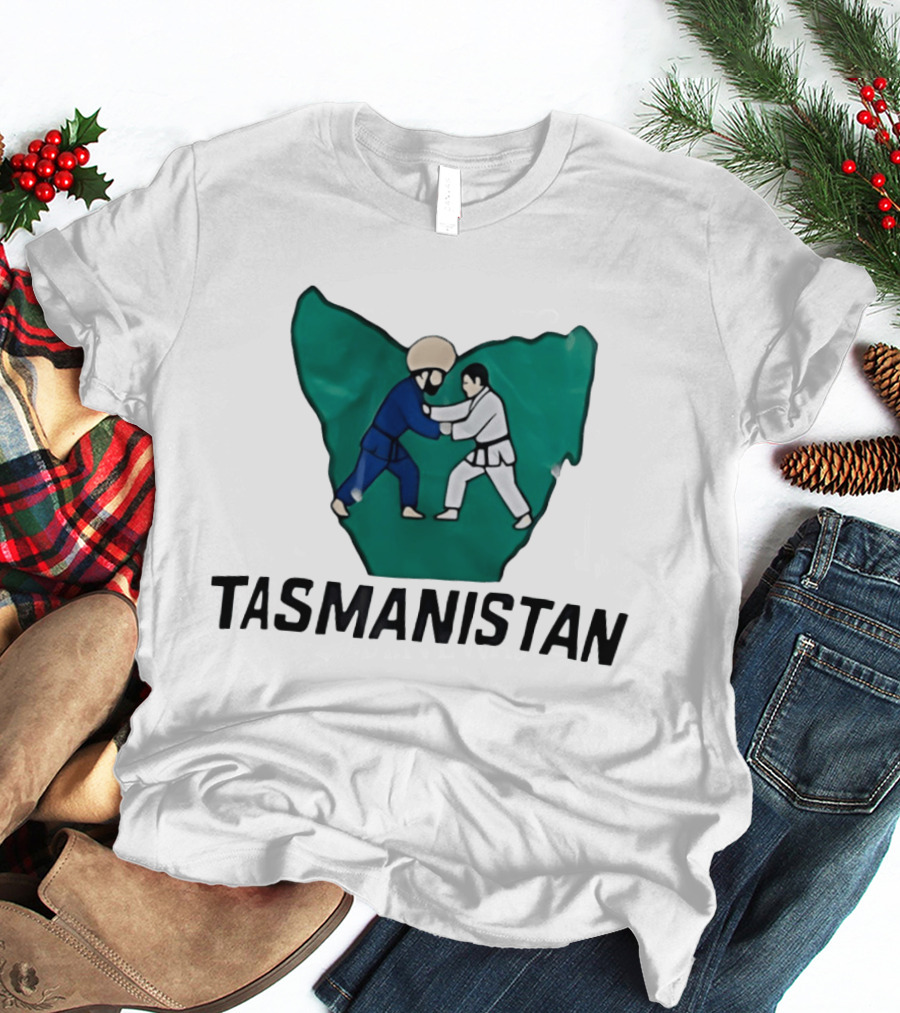 Tasmanistan Judo Cartoon Tasmania Map T-Shirt