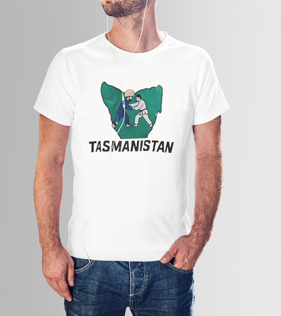 Tasmanistan Judo Cartoon Tasmania Map T-Shirt