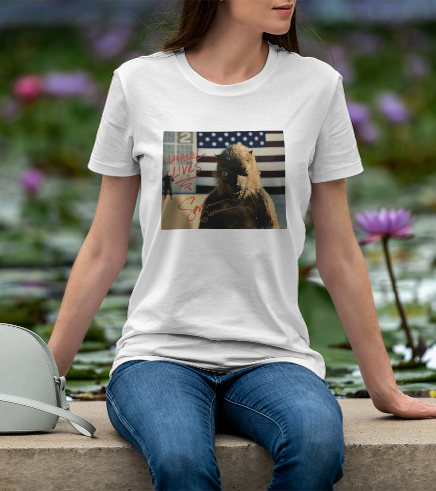 Weasel Lives The Suicide Squad American Flag Scene T-Shirt