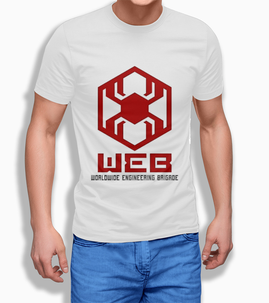 WEB Worldwide Engineering Brigade Red Spider Hexagon T-Shirt