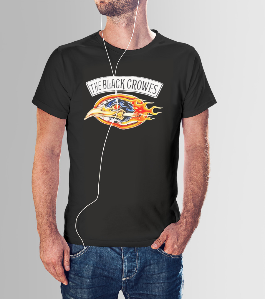 The Black Crowes 90s Flaming Crow Head T-Shirt