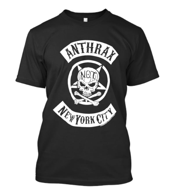 Anthrax Skull New York City NOT Logo Biker T-Shirt