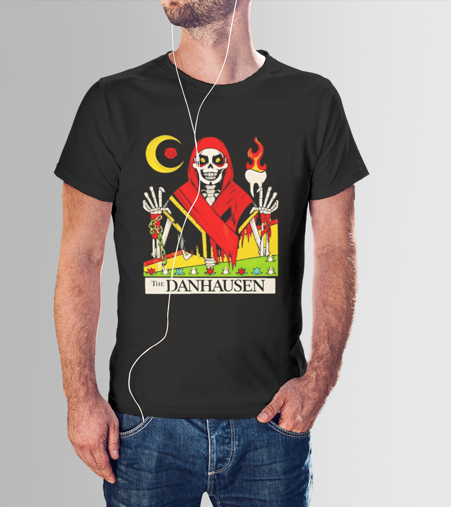 Skeleton In Red Outfit With Cursed WWE Tooth Danhausen T-Shirt