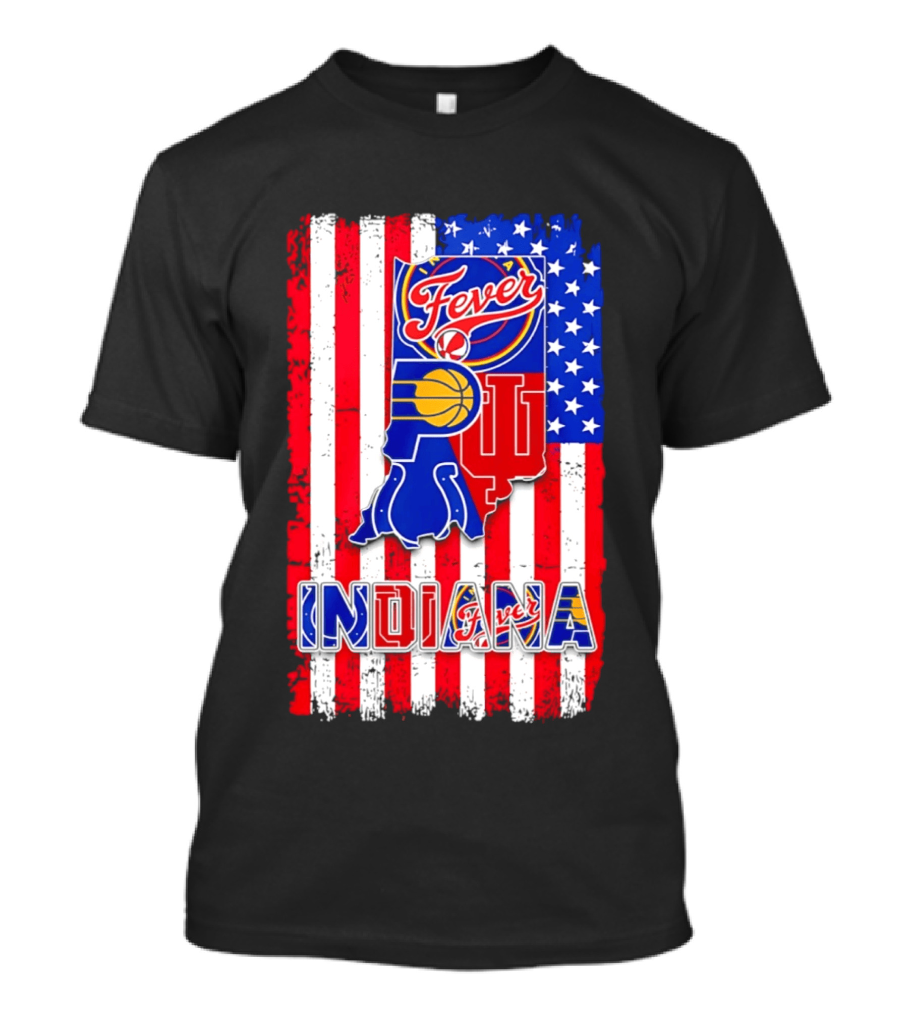 Indiana Fever Pacers Hoosiers American Flag T-Shirt