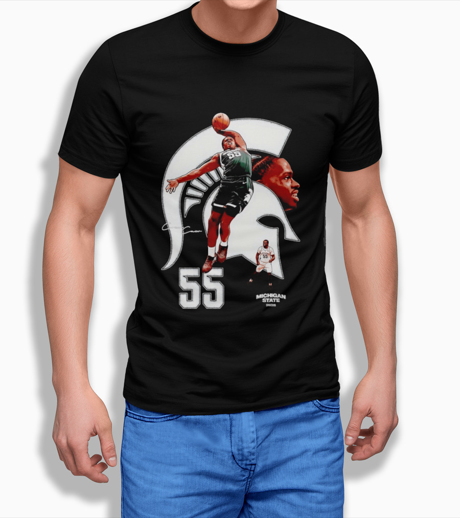 Coen Carr 55 Dunking Michigan State Spartan Basketball Player T-Shirt