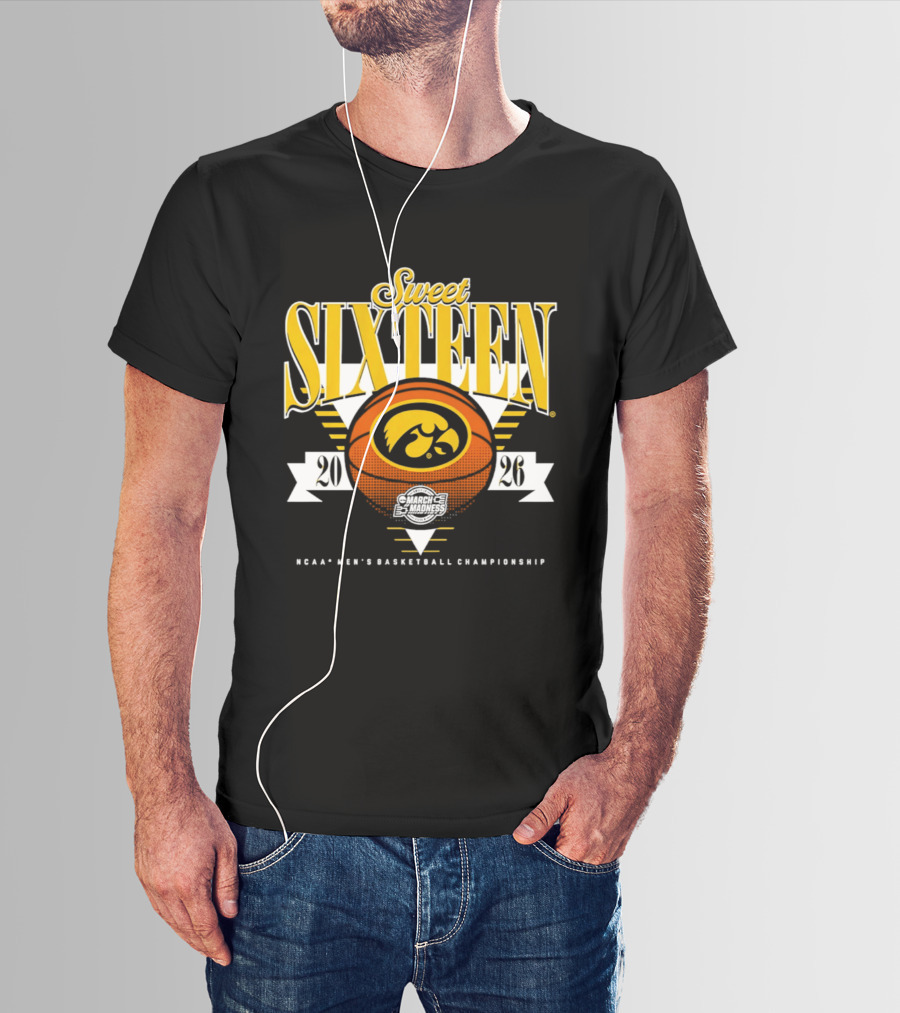 Sweet Sixteen Iowa Hawkeyes 2026 NCAA Men's Basketball Championship T-Shirt