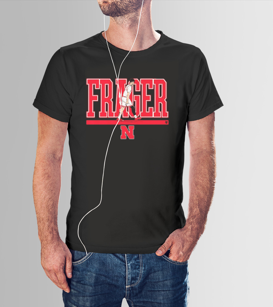 Nebraska Basketball Frager Pose N T-Shirt