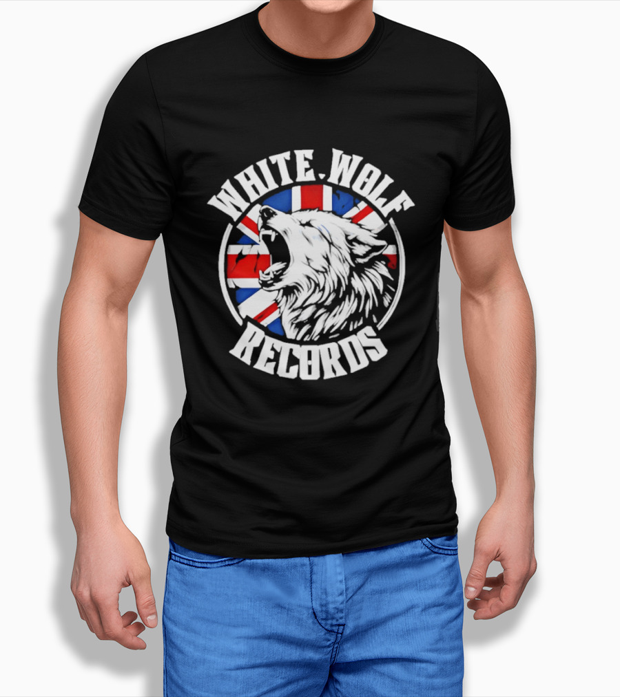 White Wolf Records British Flag Wolf T-Shirt