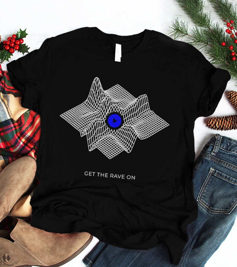 Get The Rave On Waveform Blue Center T-Shirt