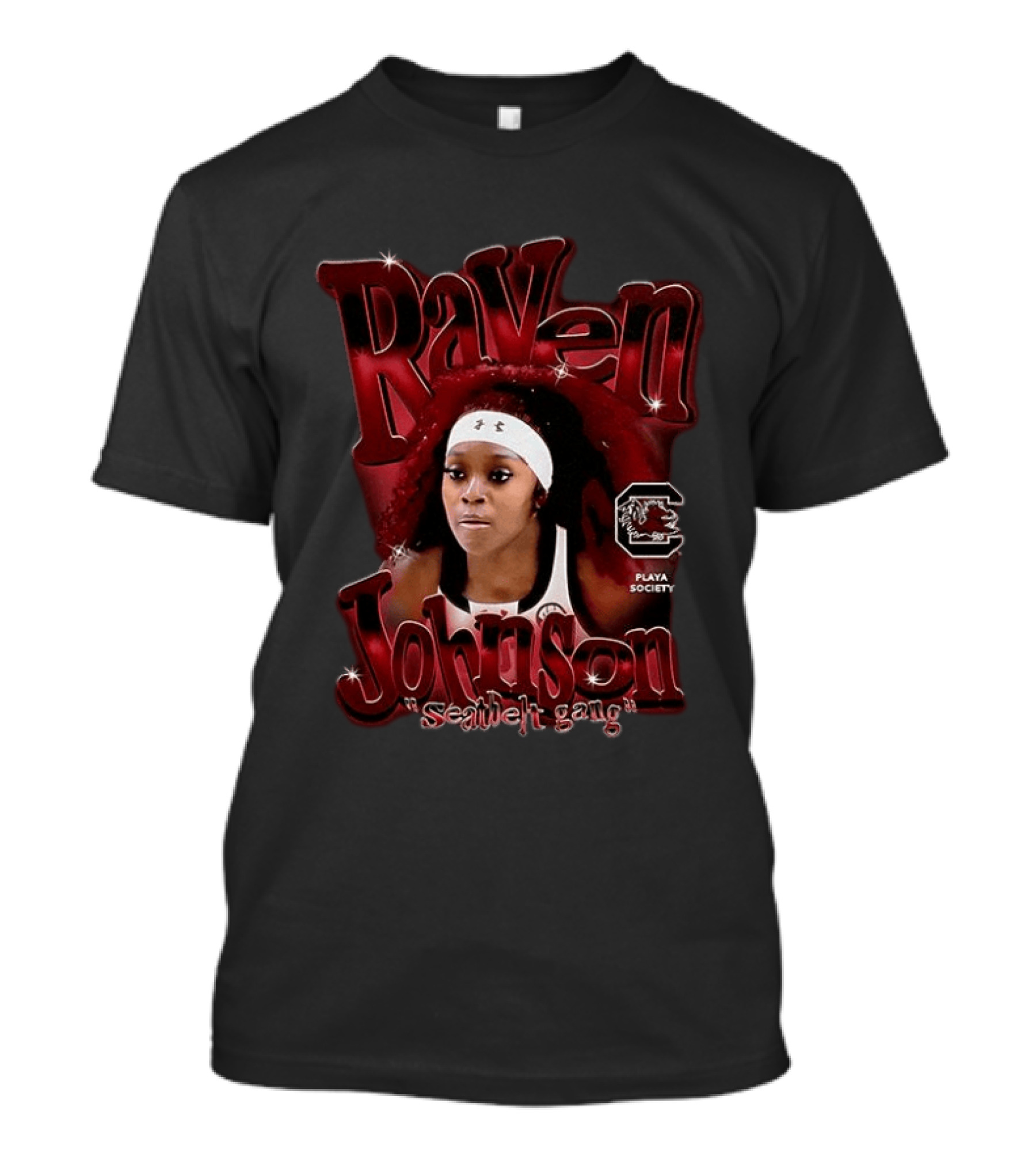 Raven Johnson Seatbelt Gang South Carolina Gamecocks Basketball Playa Society T-Shirt