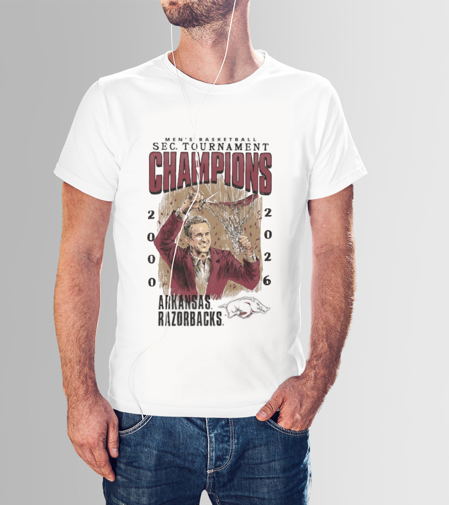 SEC Champions 2000 2026 Arkansas Razorbacks Coach Cal T-Shirt