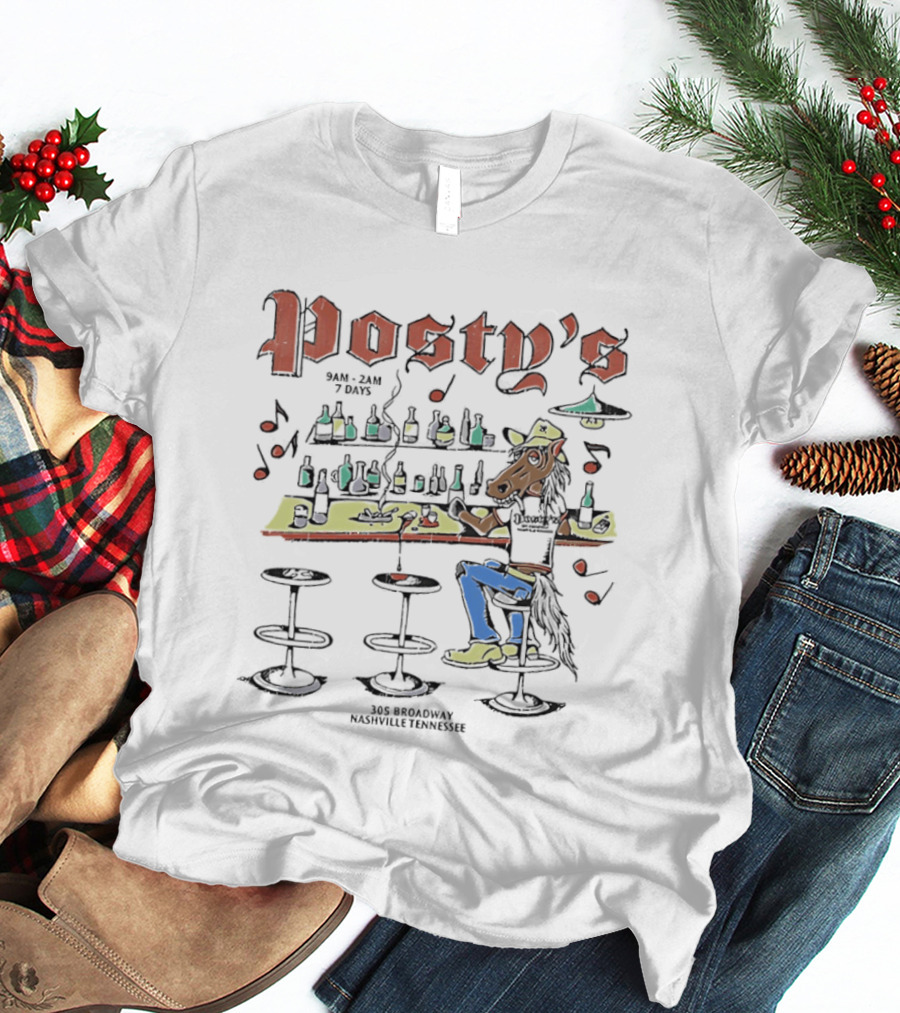 Posty's Nashville Bar Horse 305 Broadway Tennessee T-Shirt