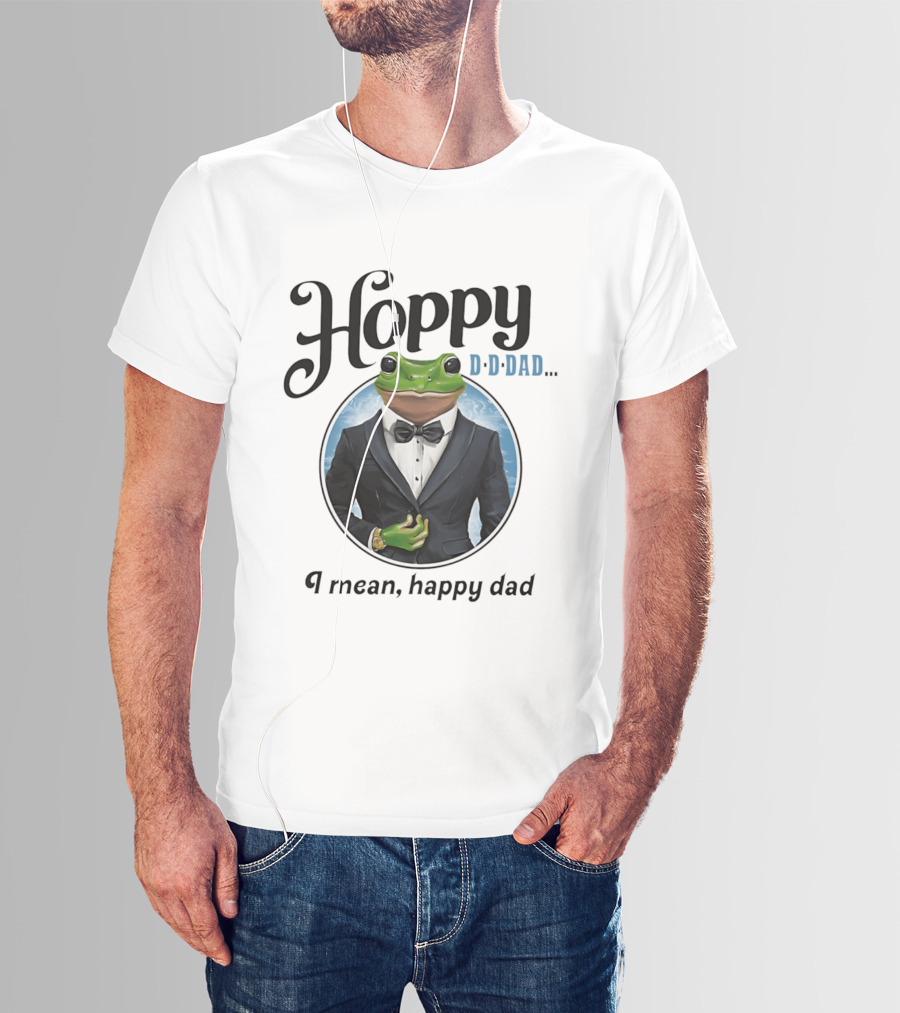 Hoppy D D Dad I Mean Happy Dad Frog Meme T-Shirt