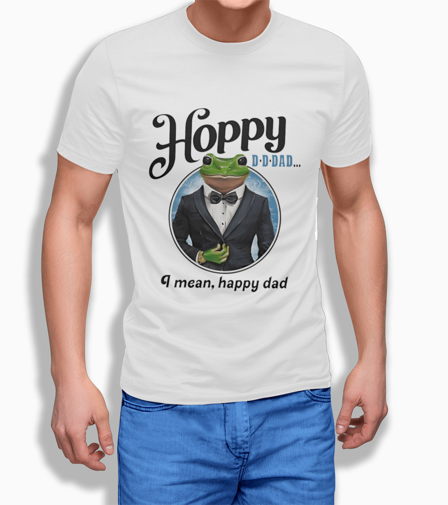Hoppy D D Dad I Mean Happy Dad Frog Meme T-Shirt