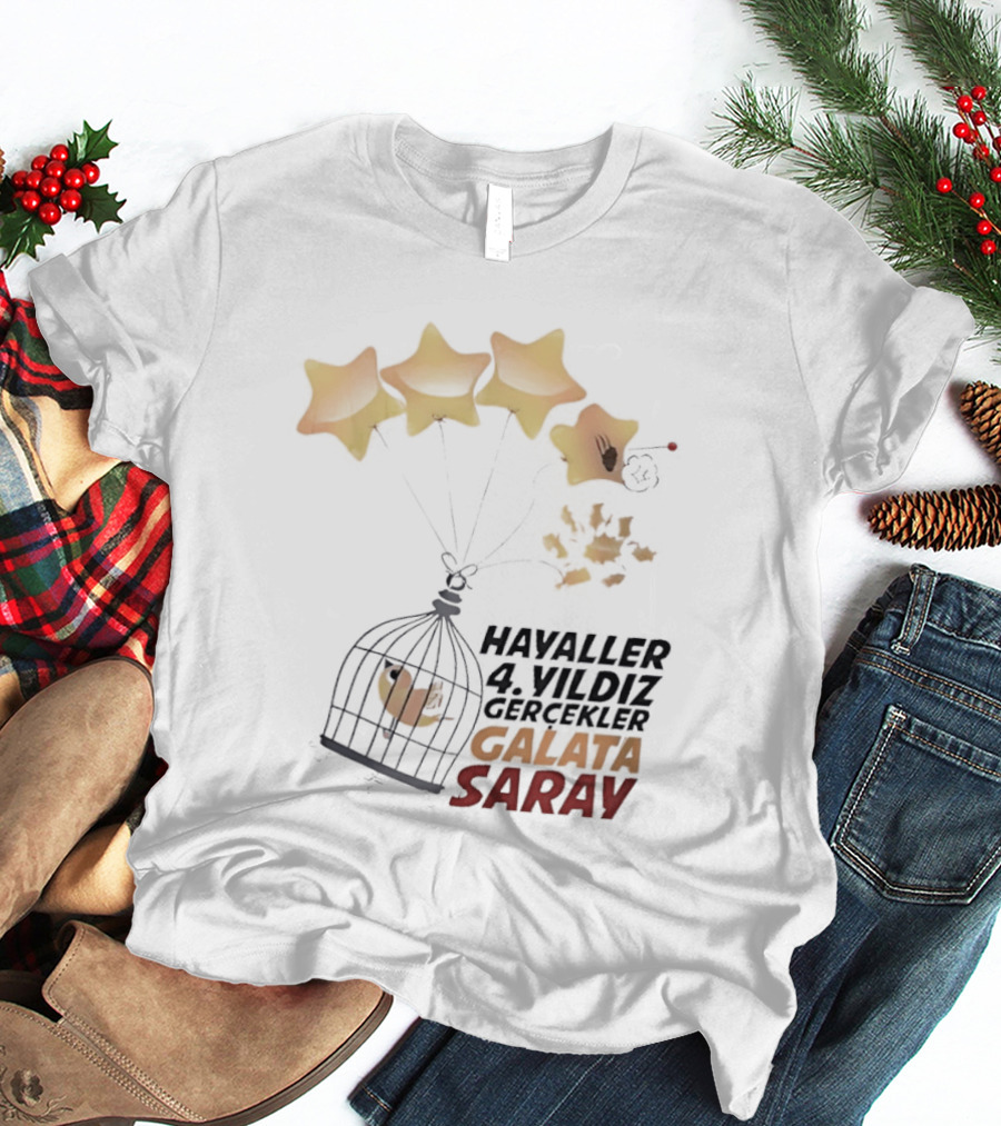 Havaller 4 Yıldız Gerçekler Galata Saray Turkish Football Club Stars T-Shirt
