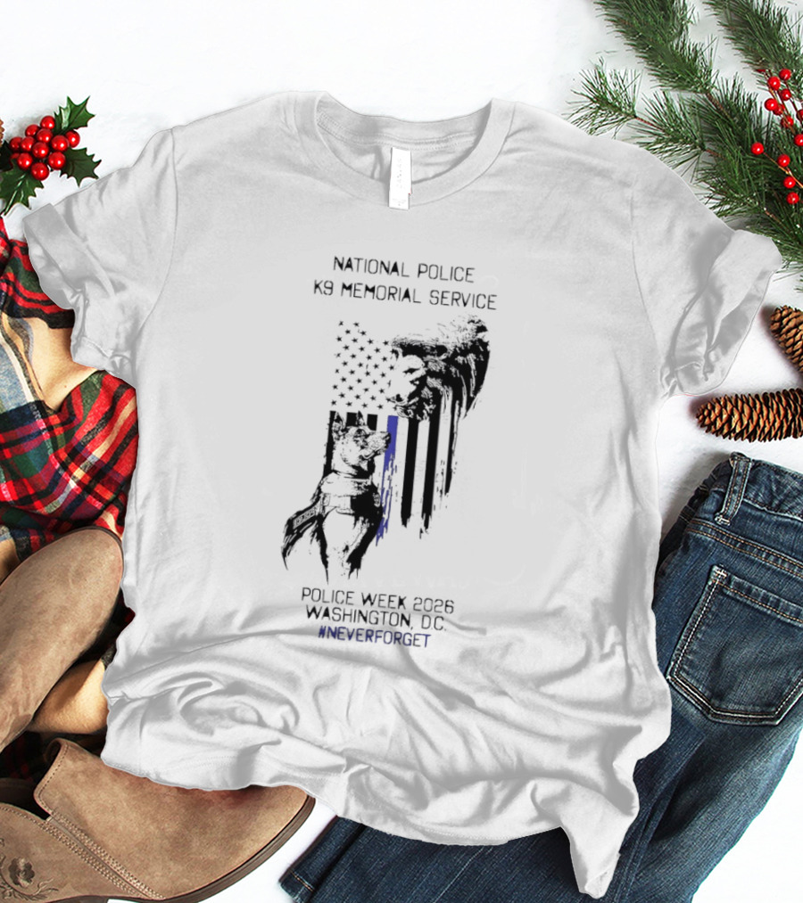 National Police Dog Memorial Service Police Week 2023 Washington DC #NeverForget T-Shirt