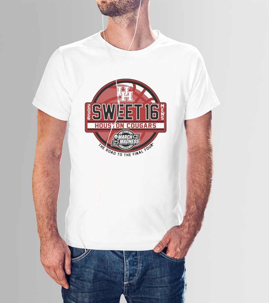 Houston Cougars 2026 Sweet 16 March Madness The Road To The Final Four T-Shirt