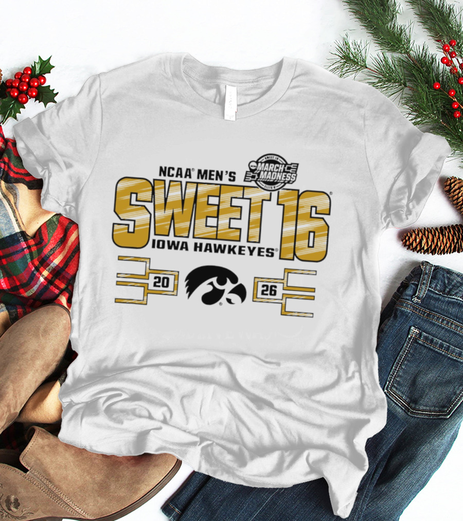 NCAA Men's March Madness 2026 Iowa Hawkeyes Sweet 16 T-Shirt