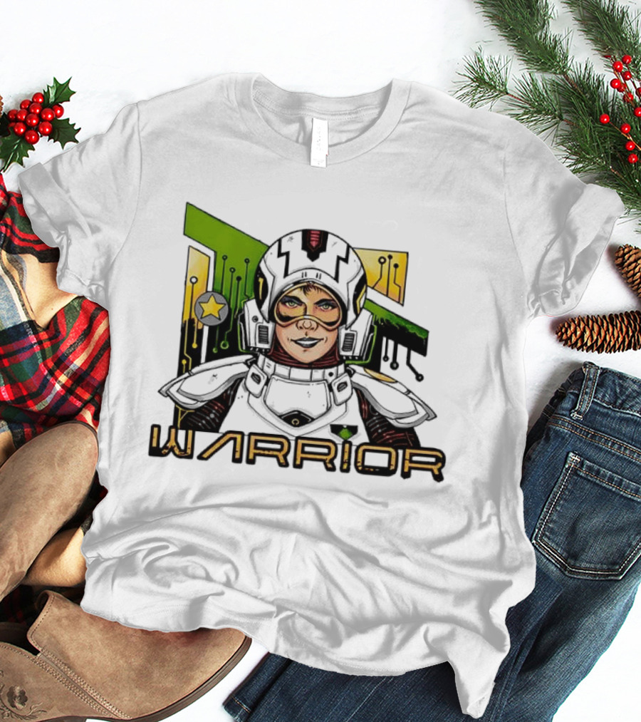 Riza Warrior Sci Fi Cybernetic Soldier With Helmet T-Shirt