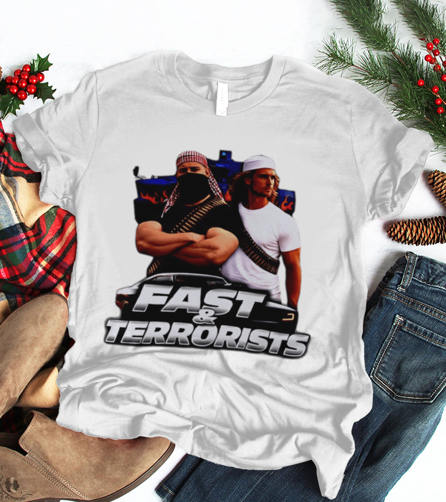 Fast & Terrorists Movie Parody With Muscle Cars And Bandolier T-Shirt