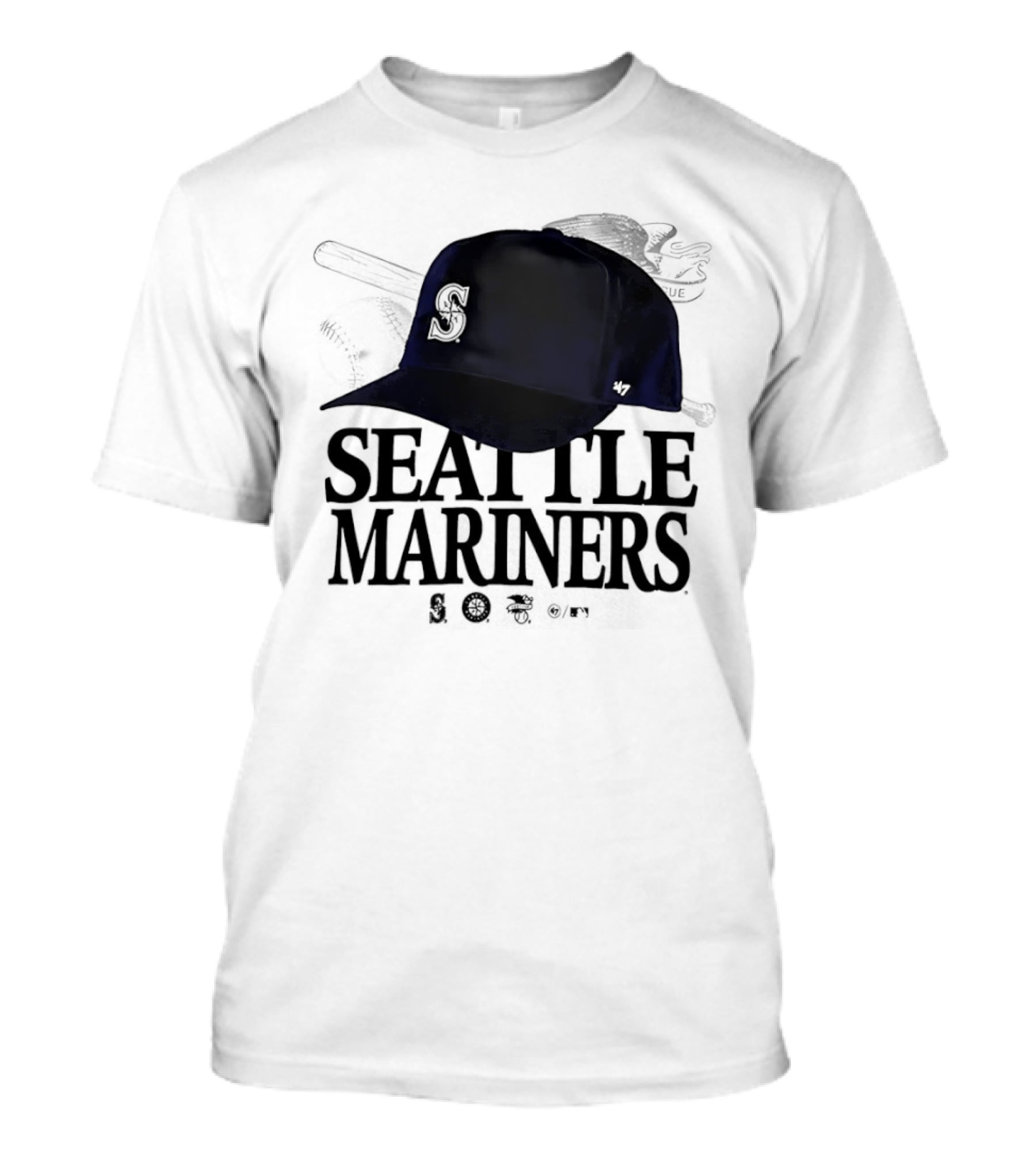 Seattle Mariners In The Paper Foundation Cap With Brushed Effect T-Shirt