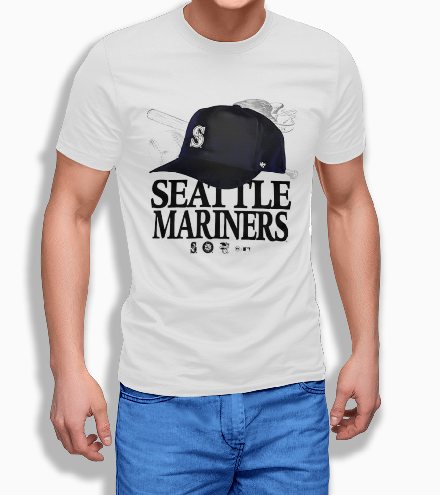 Seattle Mariners In The Paper Foundation Cap With Brushed Effect T-Shirt