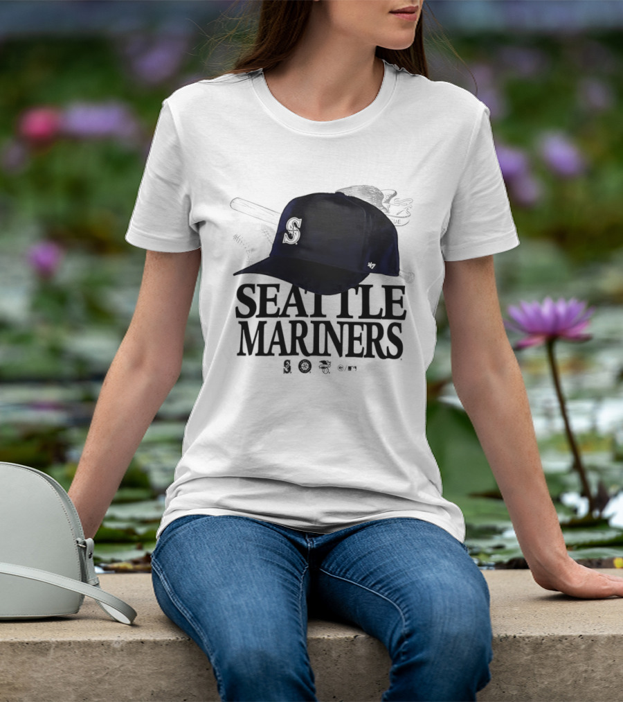 Seattle Mariners In The Paper Foundation Cap With Brushed Effect T-Shirt
