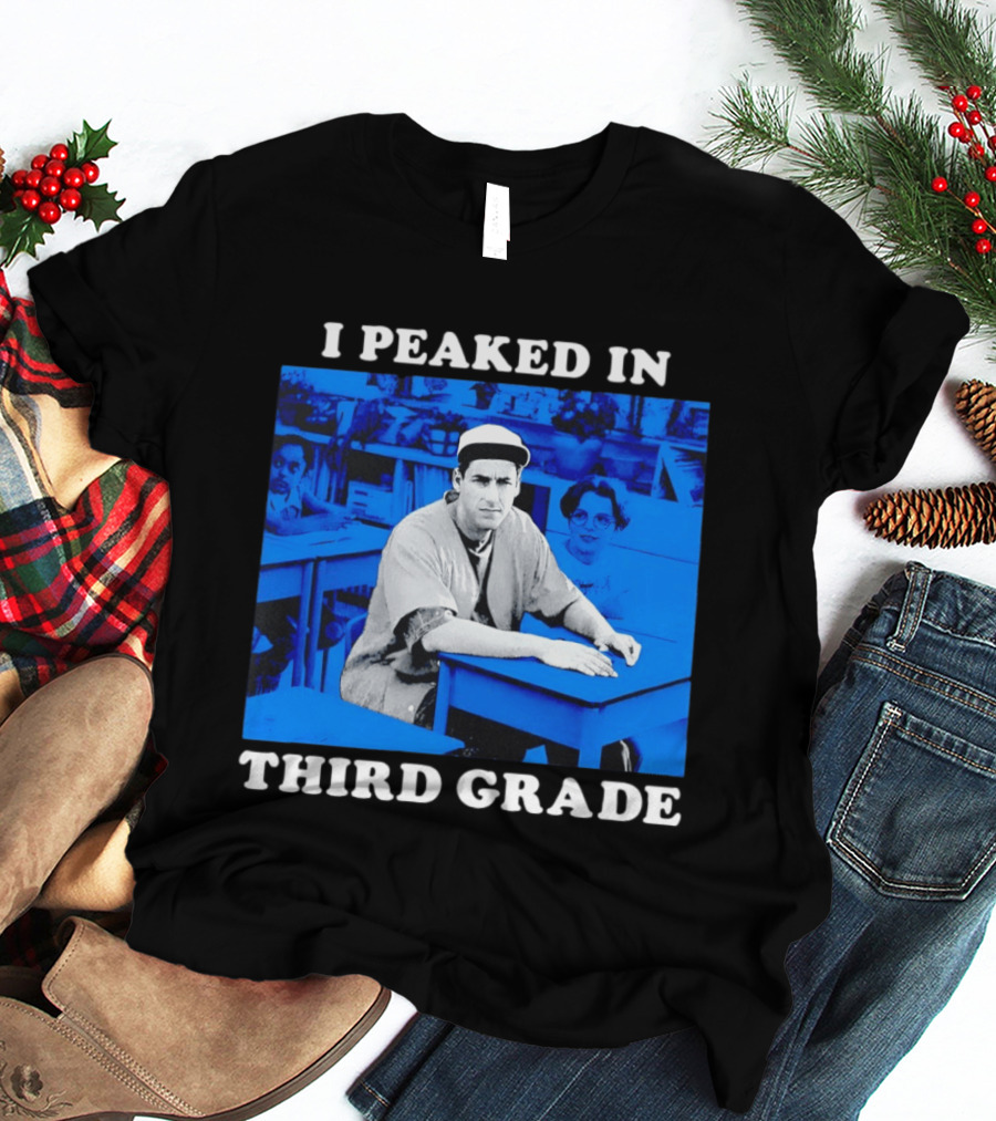 Adam Sandler I Peaked In Third Grade Billy Madison Movie Blue Classroom T-Shirt
