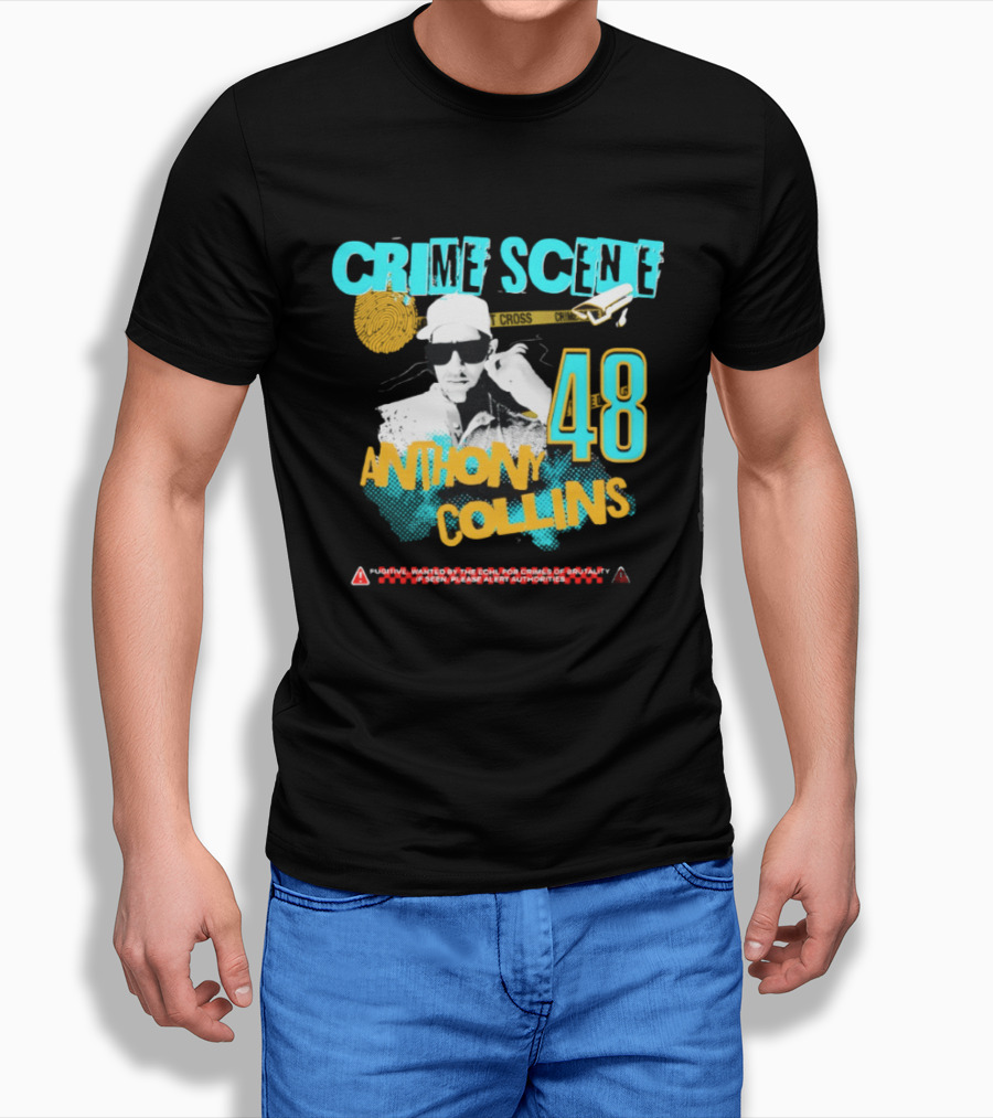 Crime Scene Anthony Collins 48 Wanted By The ECHL For Crimes Of Brutality T-Shirt