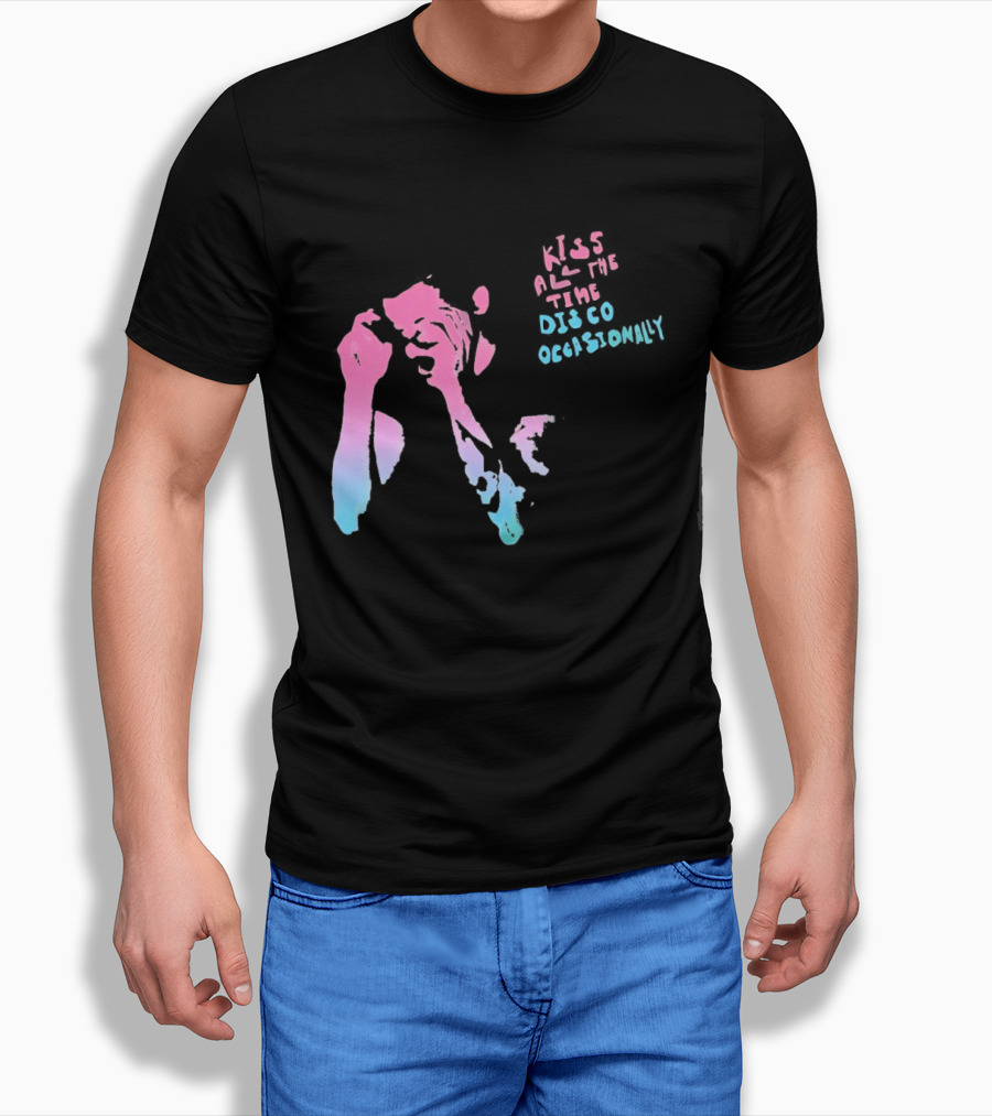 Kiss All The Time Disco Occasionally Red Blue T-Shirt
