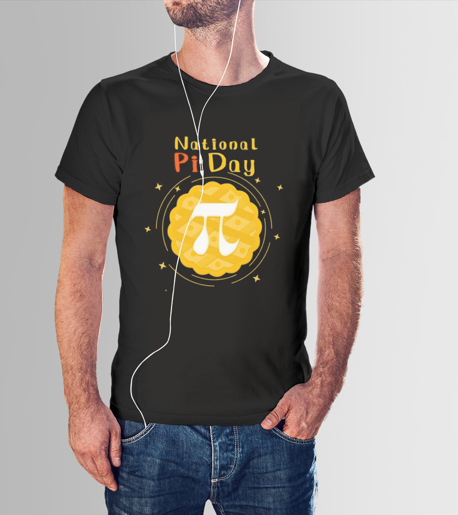 National Pi Day Pie Icon With Stars And Math T-Shirt
