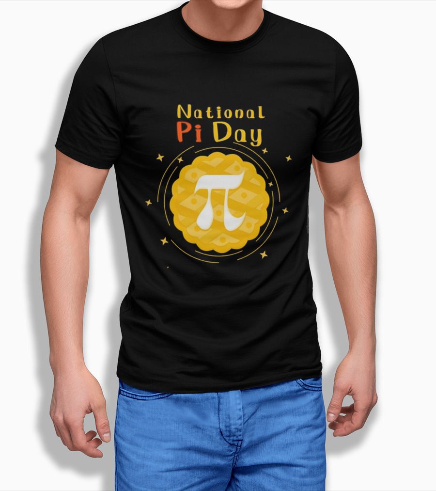 National Pi Day Pie Icon With Stars And Math T-Shirt