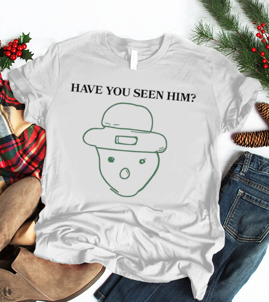 Have You Seen Him Mysterious Cartoon Face With Hat T-Shirt