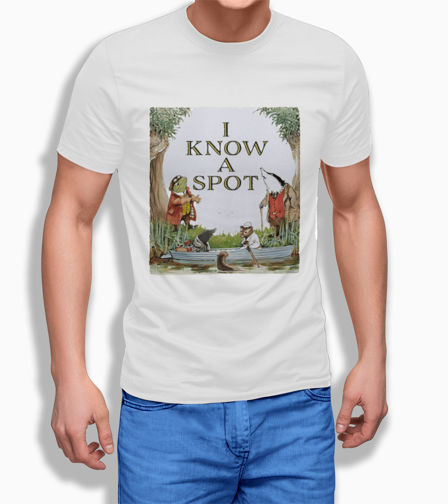 The Wind In The Willows Characters I Know A Spot Scene With Mole Water Rat Badger And Toad T-Shirt